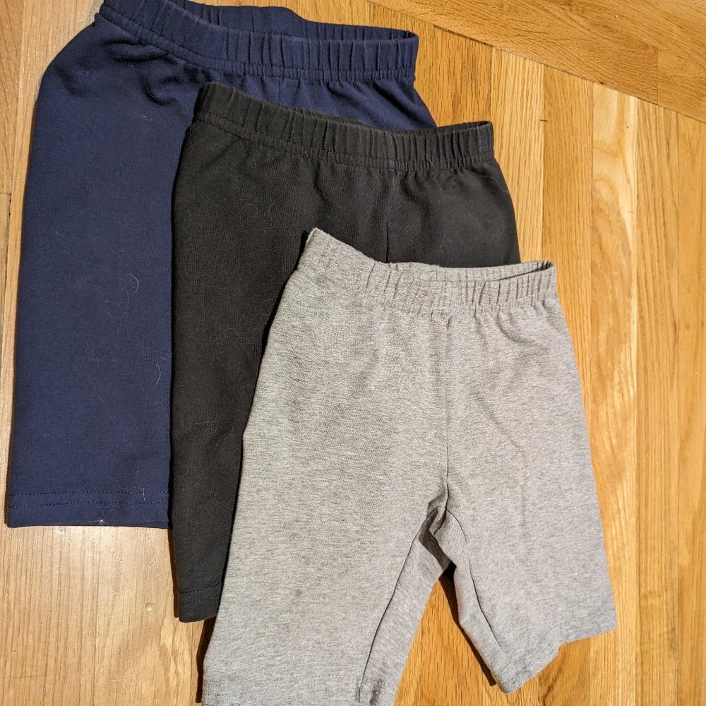 Hanna Andersson 3 pack Bright Basics Bike Shorts (Navy, Black, Grey)